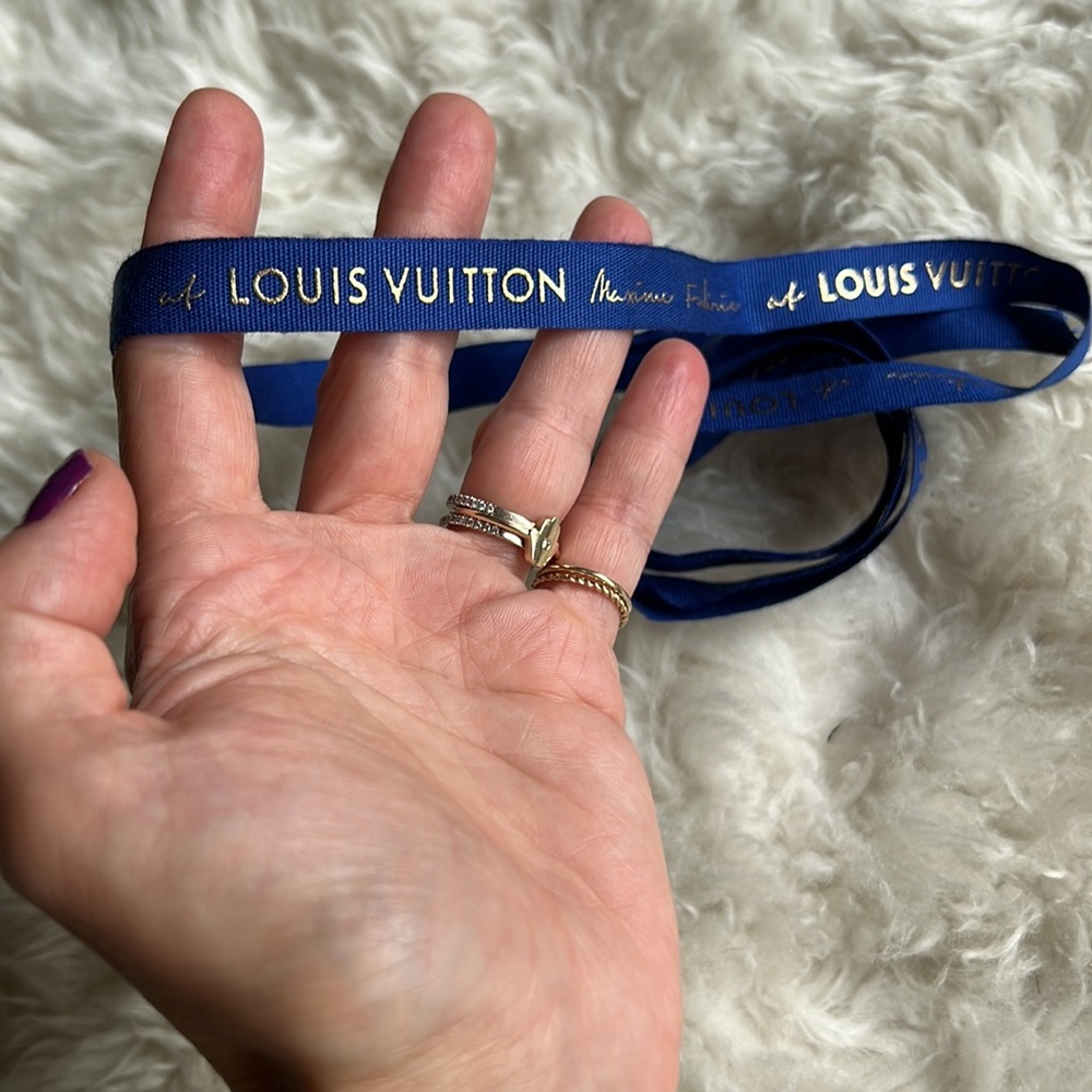 Louis Vuitton Cotton Gold Embossed Print Ribbon 1" x 46"